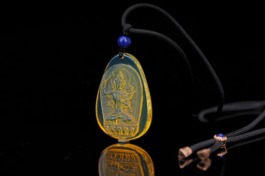 文殊菩萨·墨西哥蓝珀雕件水滴形吊坠 商品图2