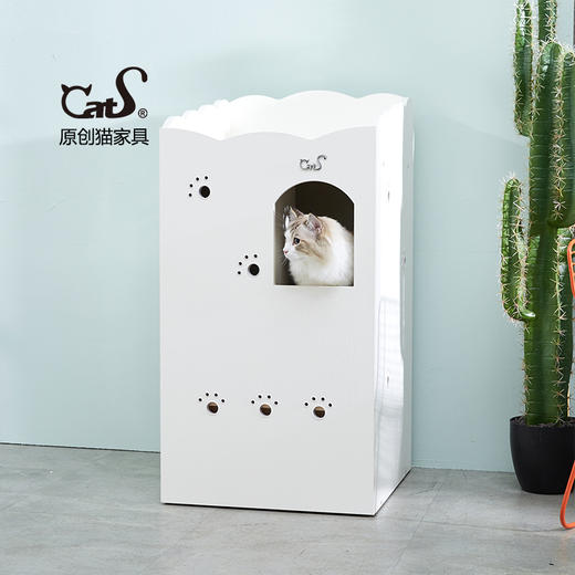 CatS猫家具竖厕所一代 木制大号除臭全封闭猫砂盆防外溅 A2包邮 商品图0