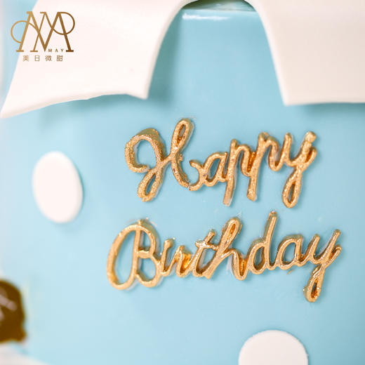 【3244】蓝白波点蝴蝶结蛋糕 商品图4