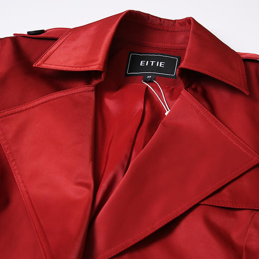 EITIE爱特爱女装秋季新款洋气复古经典翻领双排扣风衣外套女6004707 商品图6