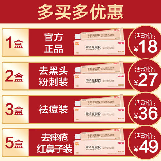 碧生源甲硝唑凝胶20g/盒   祛痘毛囊炎脓疱红鼻子 商品图2