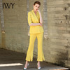 IWY/主持人同款黄色五分袖喇叭裤西装套装CP9175 商品缩略图4