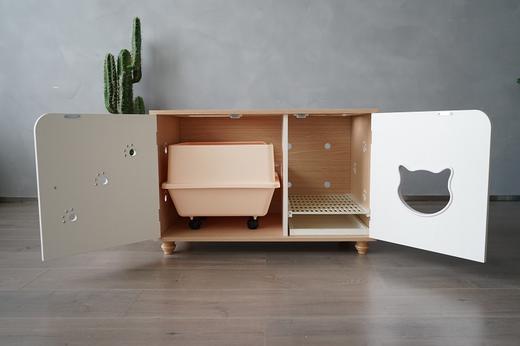 CatS猫家具横厕所二代 拼色设计全封闭防外溅猫砂盆 A6包邮 商品图3