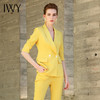 IWY/主持人同款黄色五分袖喇叭裤西装套装CP9175 商品缩略图8
