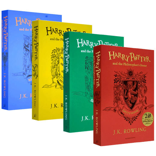 华研原版 哈利波特与魔法石 20周年纪念版 四册套装 英文原版小说 Harry Potter Philosopher’s Stone JK罗琳 英文版进口英语书籍 商品图0