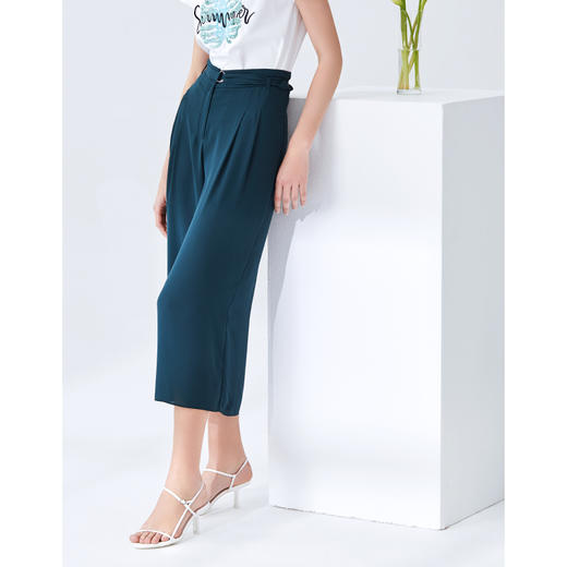 EITIE爱特爱夏季新款时尚通勤职业干练垂感阔腿长裤女5905627 商品图3