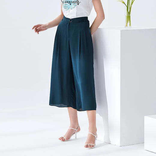 EITIE爱特爱夏季新款时尚通勤职业干练垂感阔腿长裤女5905627 商品图1