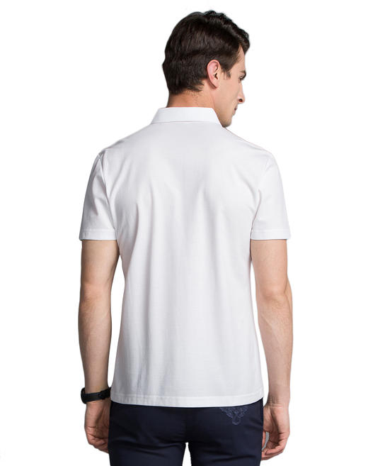 Marco Azzali 白色纯棉短袖T恤POLO衫 T5057300 商品图3