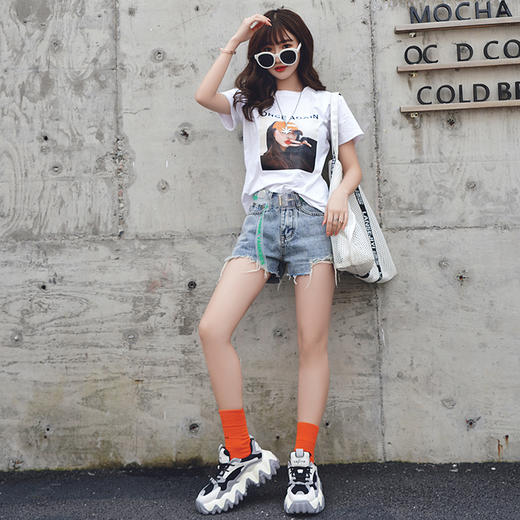 【爆款】safiya索菲娅新款拼色小虎牙运动鞋大波浪老爹鞋女鞋SF01112410 商品图7