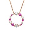 MEMORA诗普琳爱的花环系列18K金钻石套链粉蓝宝石榴石群镶项链DN0239 商品缩略图1