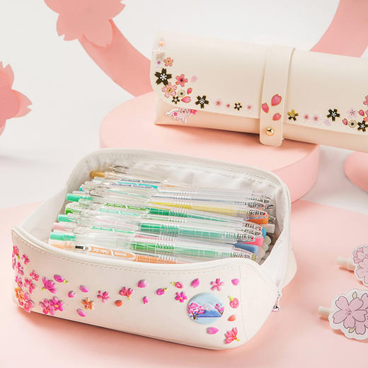 三年二班创意樱花女学生用文具盒小清新大容量铅笔盒笔袋文具袋