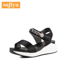 商场同款 | Safiya/索菲娅坡跟中跟休闲甜美露趾商场同款松糕鞋女厚底凉鞋女SF82115321