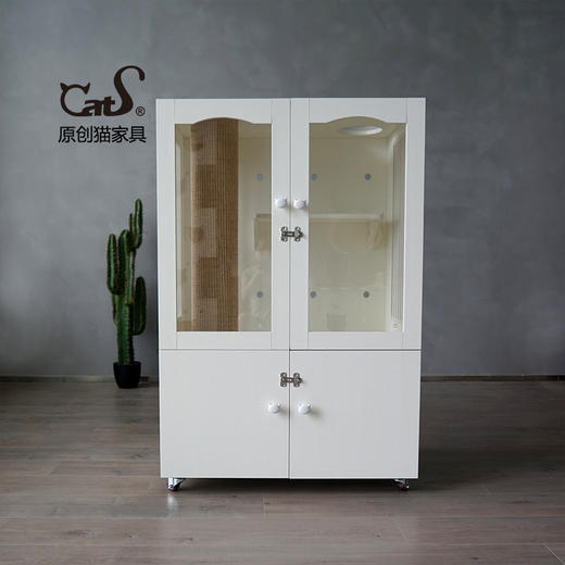 CatS猫家具 高端家用隔离柜 钢化玻璃木制透气猫笼猫别墅 包邮 商品图0