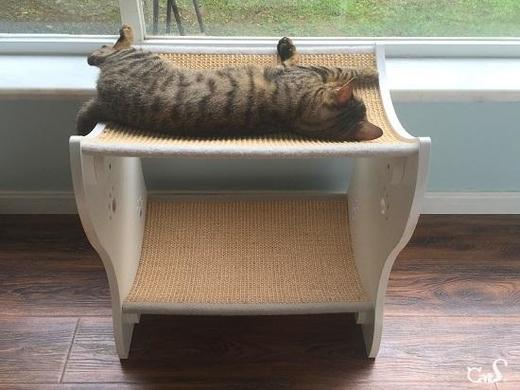 CatS猫家具双鱼弯弯 猫抓板猫沙发大号剑麻磨爪木制猫床 Eb包邮 商品图2