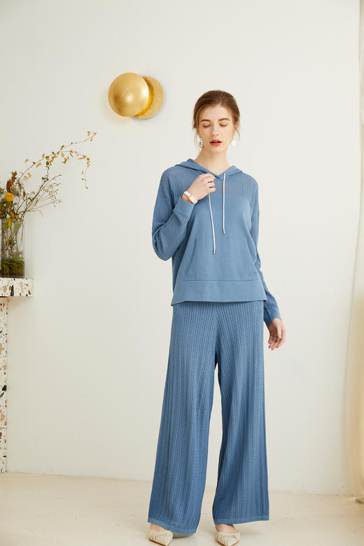 镂空直筒阔腿裤 SJS92K054N 商品图1