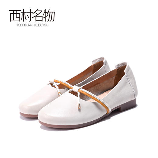 西村名物2020春季新款休闲时尚舒适低跟牛皮女鞋T20AE18571 商品图0
