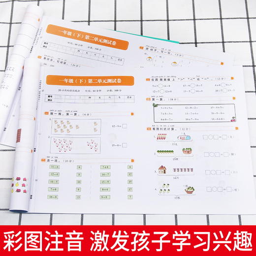 【开心图书】1-6年级下册全彩语文数学冲刺试卷+数学应用题 商品图8