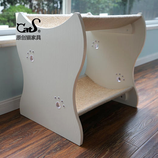 CatS猫家具双鱼弯弯 猫抓板猫沙发大号剑麻磨爪木制猫床 Eb包邮 商品图0
