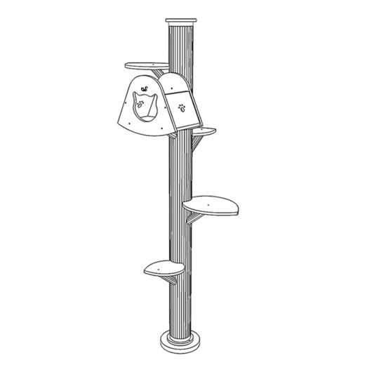 CatS树屋 顶天立地通天剑麻柱猫爬架 无需打孔 超级牢固 SW 商品图3