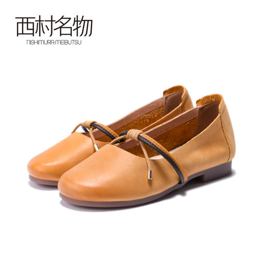 西村名物2020春季新款休闲时尚舒适低跟牛皮女鞋T20AE18571 商品图1