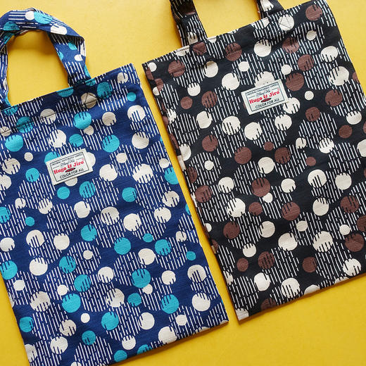 HUGOJIRO轻便手拎包插画叠影波点 商品图0