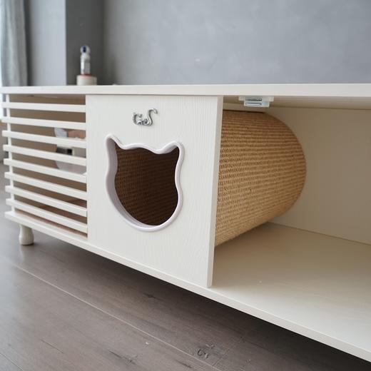 CatS猫家具 人猫共用茶几 八角边几小边桌储物柜剑麻钻桶 包邮 商品图2