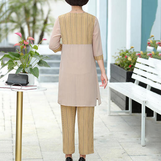 XX-03休闲舒适条纹拼接洋气三件套 商品图3