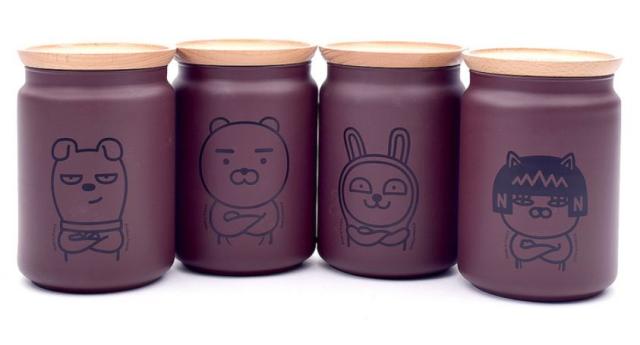 Kakao Friends Glass Container Jar 4PK Kakao玻璃储物瓶#608809JPY带授权招加盟代理