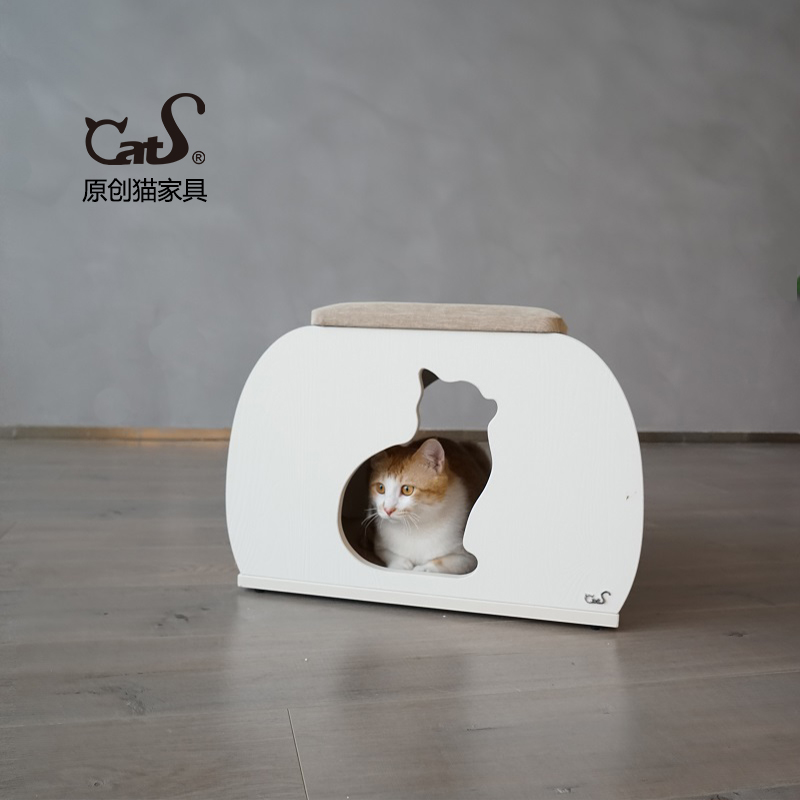 CatS人猫共用小弧凳 换鞋凳 搁脚凳 猫咪用品猫咪玩具 包邮