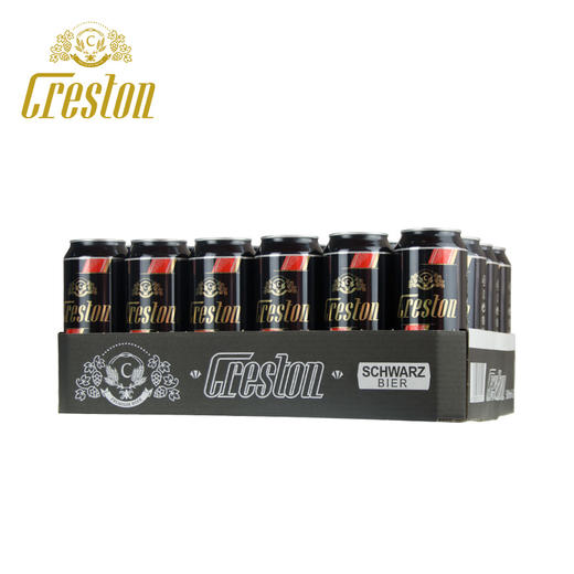 【中欧班列直供5罐】德国克雷斯顿（畅饮）精酿原浆黑啤酒 500ml*24罐 1件  浓郁醇香 原装进口 商品图0