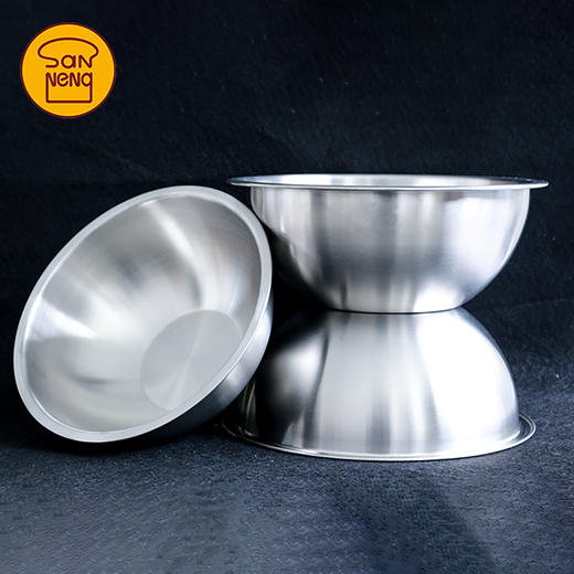 三能不锈钢加厚打蛋盆搅拌盆奶油打发和面料理盆DIY烘焙工具家用 商品图3