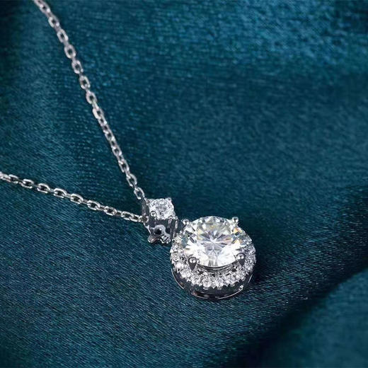 【珠宝世家520爱你系列】一克拉莫桑钻石项链特惠s925银莫桑钻520表白求婚送老婆送妈妈最佳礼物 商品图1