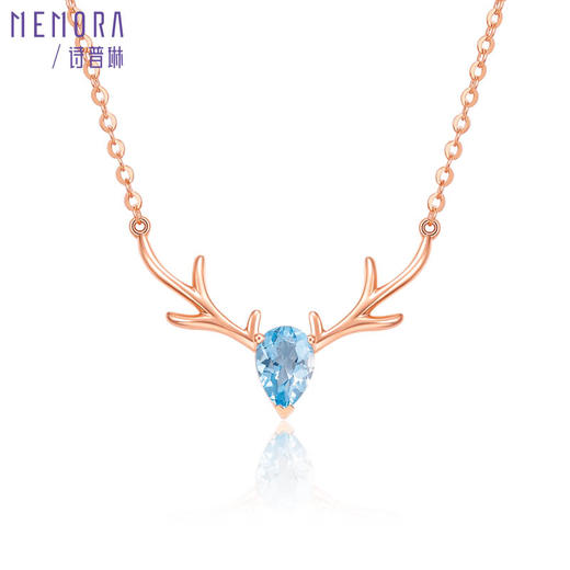 【1件7.5折】心花鹿放系列石榴石托帕石18K金项链KN2637 商品图6