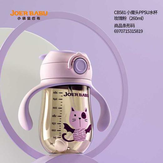 CB581小魔头PPSU水杯（玫瑰粉）260毫升 商品图1