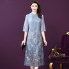 WXY-052春装新款五分袖减龄印花超仙桑蚕丝妈妈装连衣裙 商品缩略图1