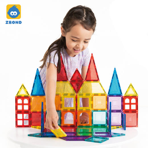 智邦彩窗磁力片3-6-8岁男女孩儿童玩具透明磁性建构吸石积木 LT 商品图0