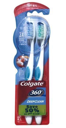 Colgate 高露洁360度深层清洁牙刷x2 项目编号619028 韩国直邮JPY带授权招加盟代理