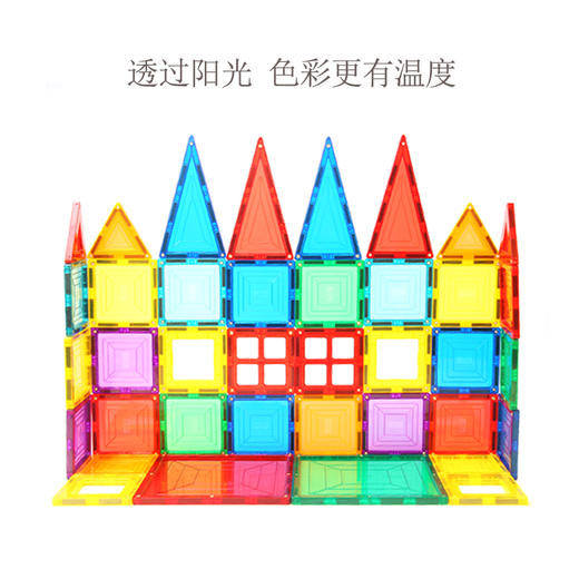 智邦彩窗磁力片3-6-8岁男女孩儿童玩具透明磁性建构吸石积木 LT 商品图1