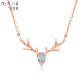 【1件7.5折】心花鹿放系列石榴石托帕石18K金项链KN2637