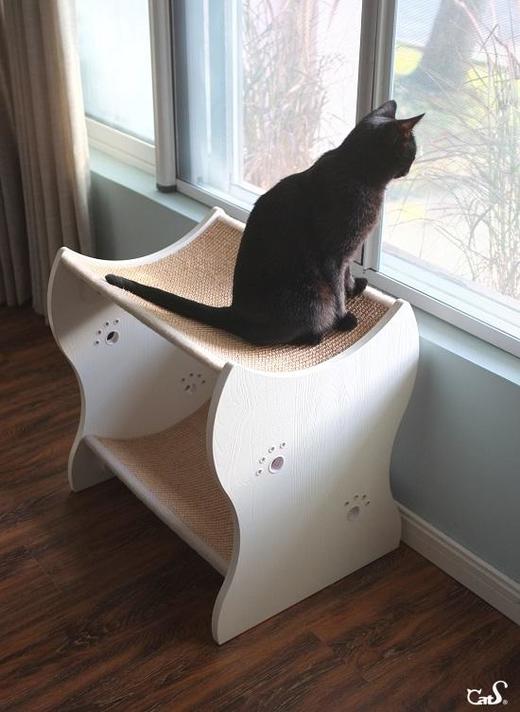 CatS猫家具双鱼弯弯 猫抓板猫沙发大号剑麻磨爪木制猫床 Eb包邮 商品图3