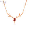【1件7.5折】心花鹿放系列石榴石托帕石18K金项链KN2637 商品缩略图7