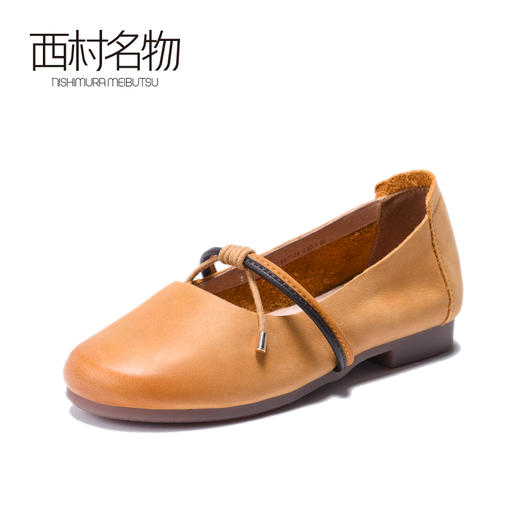 西村名物2020春季新款休闲时尚舒适低跟牛皮女鞋T20AE18571 商品图3
