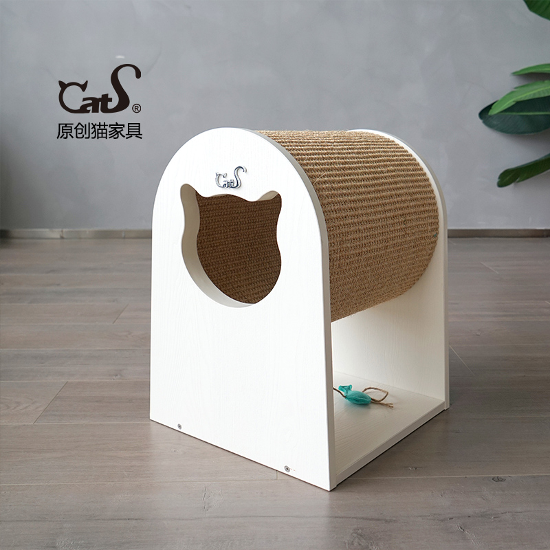CatS猫家具剑麻猫钻筒 猫抓柱猫抓板 木制猫屋猫咪玩具 包邮