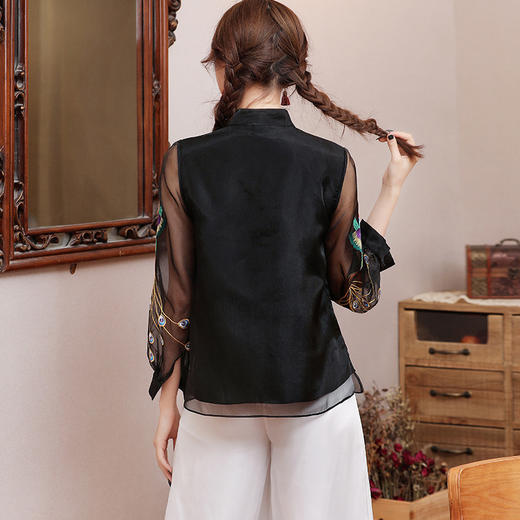 OG-99437春季新款复古名族风刺绣休闲开衫衬衣外套 商品图2