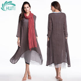 HWT全麻折绉盘扣禅衣