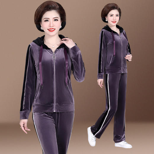 SP-9172FDSB新款时尚大码长袖宽松卫衣两件套 商品图1