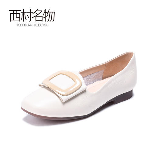 西村名物女鞋2020新款方扣平底低跟舒适柔软单鞋子X20AE16721 商品图3
