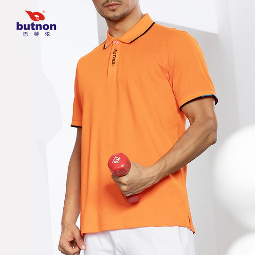 0123巴特侬男运动短袖休闲T恤男短袖POLO衫纯色棉短袖 商品图5