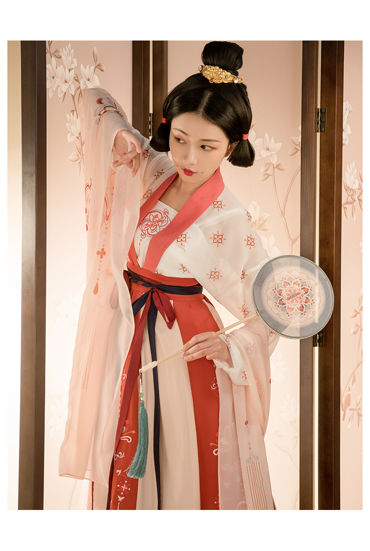 重回汉唐萦妆夏季披帛汉服女周边配饰印花饰品搭配襦裙披肩外搭