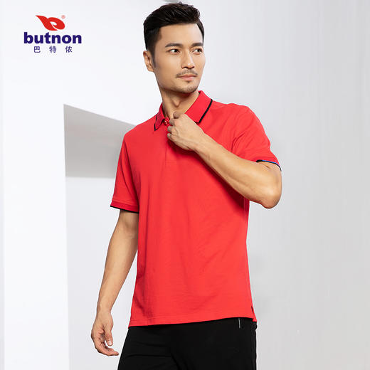 0123巴特侬男运动短袖休闲T恤男短袖POLO衫纯色棉短袖 商品图9